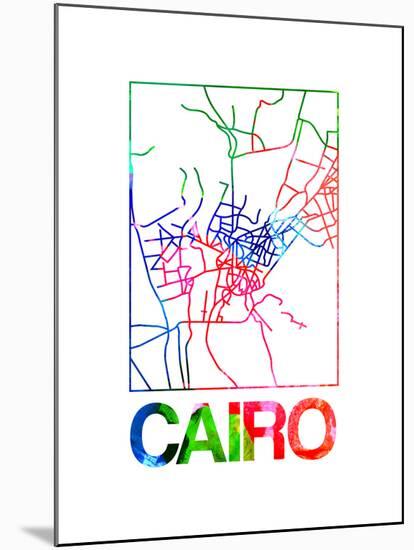 Cairo Watercolor Street Map-NaxArt-Mounted Art Print