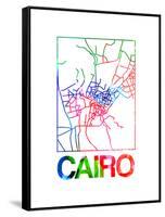 Cairo Watercolor Street Map-NaxArt-Framed Stretched Canvas