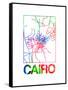 Cairo Watercolor Street Map-NaxArt-Framed Stretched Canvas