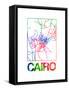 Cairo Watercolor Street Map-NaxArt-Framed Stretched Canvas