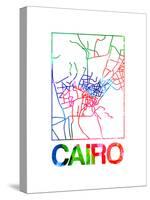 Cairo Watercolor Street Map-NaxArt-Stretched Canvas