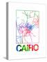 Cairo Watercolor Street Map-NaxArt-Stretched Canvas