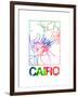 Cairo Watercolor Street Map-NaxArt-Framed Art Print