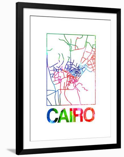 Cairo Watercolor Street Map-NaxArt-Framed Art Print