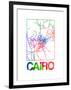 Cairo Watercolor Street Map-NaxArt-Framed Art Print