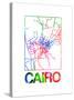 Cairo Watercolor Street Map-NaxArt-Stretched Canvas