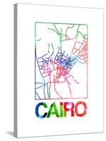 Cairo Watercolor Street Map-NaxArt-Stretched Canvas