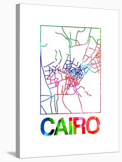 Cairo Watercolor Street Map-NaxArt-Stretched Canvas