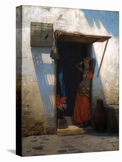 Cairo woman at her doorstep, 1897-Jean Leon Gerome-Stretched Canvas