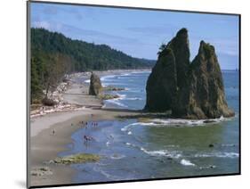 Cake Rock on Rialto Beach, Olympic National Park, UNESCO World Heritage Site, Washington State, USA-Waltham Tony-Mounted Photographic Print