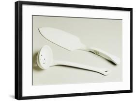 Cake Server and Ladle, Ceramic, La Porcellana Bianca, Italy-null-Framed Giclee Print