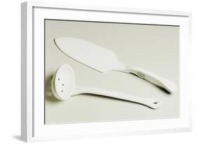 Cake Server and Ladle, Ceramic, La Porcellana Bianca, Italy-null-Framed Giclee Print