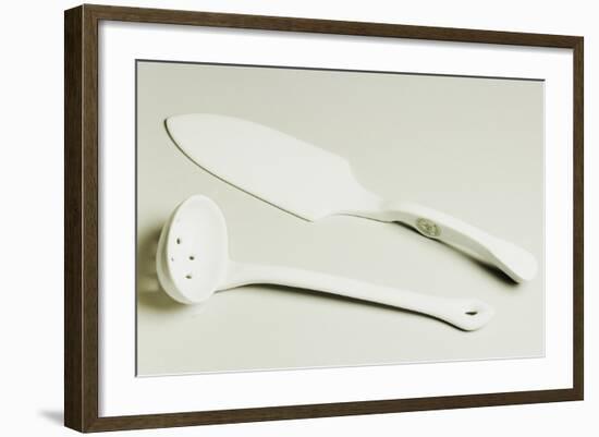 Cake Server and Ladle, Ceramic, La Porcellana Bianca, Italy-null-Framed Giclee Print