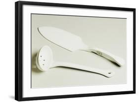 Cake Server and Ladle, Ceramic, La Porcellana Bianca, Italy-null-Framed Giclee Print