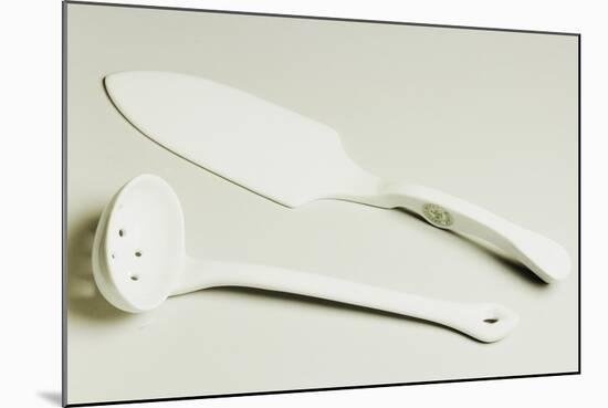 Cake Server and Ladle, Ceramic, La Porcellana Bianca, Italy-null-Mounted Giclee Print