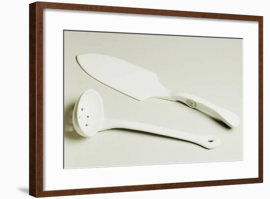 Cake Server and Ladle, Ceramic, La Porcellana Bianca, Italy-null-Framed Giclee Print