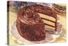 Cake with Chocolate Frosting-null-Stretched Canvas