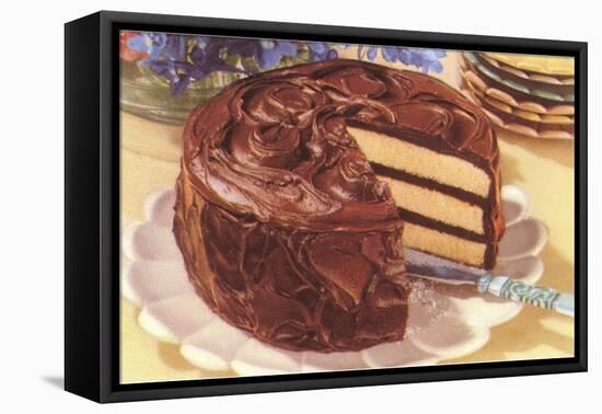 Cake with Chocolate Frosting-null-Framed Stretched Canvas