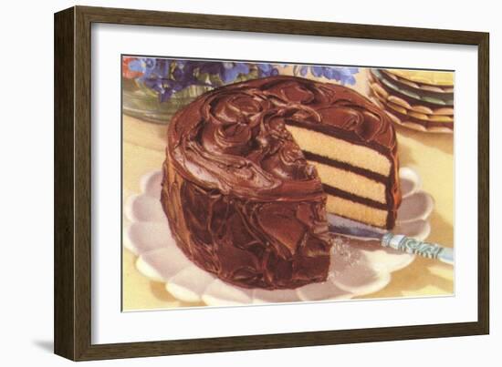 Cake with Chocolate Frosting-null-Framed Art Print