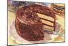 Cake with Chocolate Frosting-null-Mounted Art Print