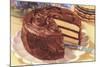 Cake with Chocolate Frosting-null-Mounted Art Print