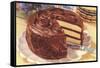 Cake with Chocolate Frosting-null-Framed Stretched Canvas