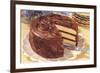 Cake with Chocolate Frosting-null-Framed Art Print