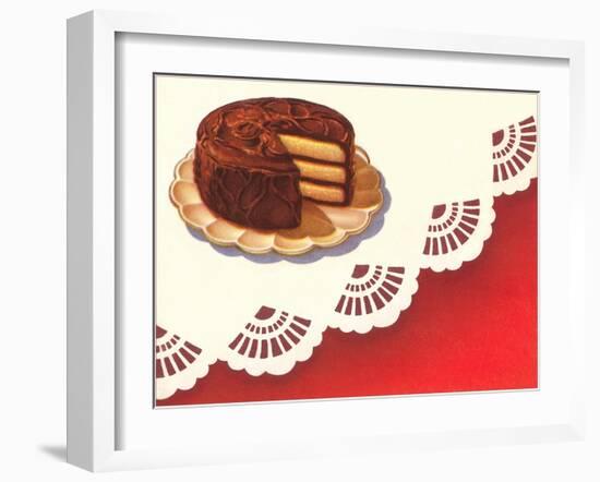 Cake with Chocolate Frosting-Found Image Press-Framed Premium Giclee Print