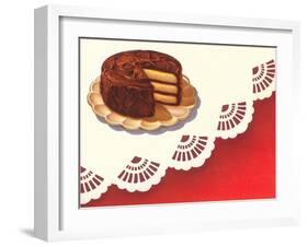 Cake with Chocolate Frosting-Found Image Press-Framed Premium Giclee Print