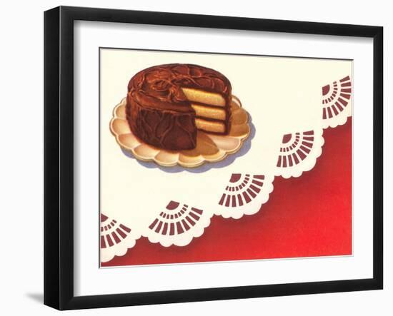 Cake with Chocolate Frosting-Found Image Press-Framed Giclee Print