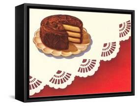 Cake with Chocolate Frosting-Found Image Press-Framed Stretched Canvas