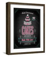 Cakes Poster - Chalkboard-avean-Framed Art Print