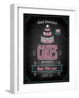 Cakes Poster - Chalkboard-avean-Framed Art Print