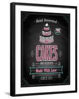 Cakes Poster - Chalkboard-avean-Framed Art Print