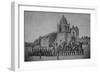 Cal. St. Patrick Cadets At The San Carlos Mission, Monterey, CA-C.W.J. Johnson-Framed Art Print