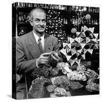 Cal. Tech Chemistry Professor, Dr. Linus Pauling with His Mineral Collection-J^ R^ Eyerman-Stretched Canvas