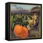 Cal Vista Brand - Pomona, California - Citrus Crate Label-Lantern Press-Framed Stretched Canvas