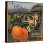 Cal Vista Brand - Pomona, California - Citrus Crate Label-Lantern Press-Stretched Canvas