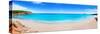 Cala Nova Beach in Ibiza Island Panoramic with Turquoise Water in Balearic Mediterranean-holbox-Stretched Canvas