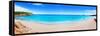 Cala Nova Beach in Ibiza Island Panoramic with Turquoise Water in Balearic Mediterranean-holbox-Framed Stretched Canvas