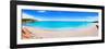 Cala Nova Beach in Ibiza Island Panoramic with Turquoise Water in Balearic Mediterranean-holbox-Framed Photographic Print