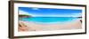 Cala Nova Beach in Ibiza Island Panoramic with Turquoise Water in Balearic Mediterranean-holbox-Framed Photographic Print