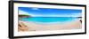 Cala Nova Beach in Ibiza Island Panoramic with Turquoise Water in Balearic Mediterranean-holbox-Framed Photographic Print