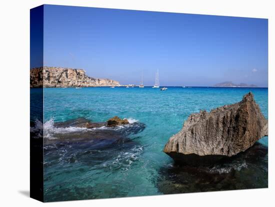 Cala Rossa, Trapani, Favignana Island, Sicily, Italy, Mediterranean, Europe-Vincenzo Lombardo-Stretched Canvas