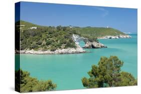 Cala San Felice bay with Architiello di San Felice rock arch, Gargano, Foggia Province, Puglia, Ita-Markus Lange-Stretched Canvas