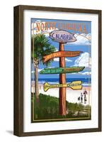 Calabash, North Carolina - Sign Destinations-Lantern Press-Framed Art Print