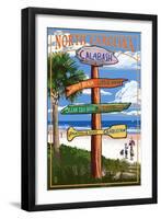 Calabash, North Carolina - Sign Destinations-Lantern Press-Framed Art Print