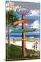 Calabash, North Carolina - Sign Destinations-Lantern Press-Mounted Art Print