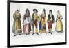 Calabrian Costumes, Italy, 18th Century-null-Framed Giclee Print