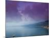 Calabrian Sunset and Sailboat, Strait of Messina, Scilla, Calabria, Italy-Walter Bibikow-Mounted Photographic Print